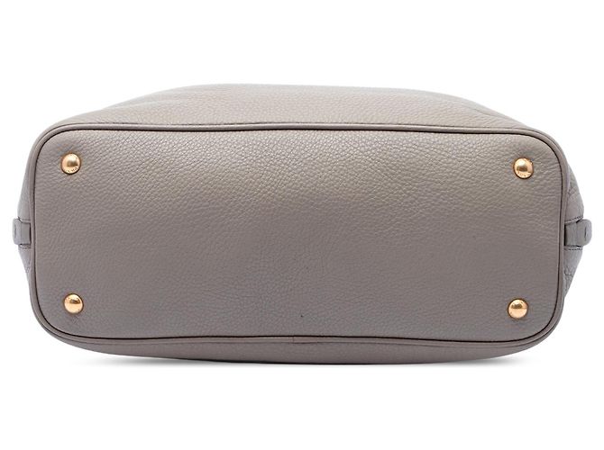 Tote Prada Gray Vitello Daino con zip laterale Marrone Grigio antracite - vista 3