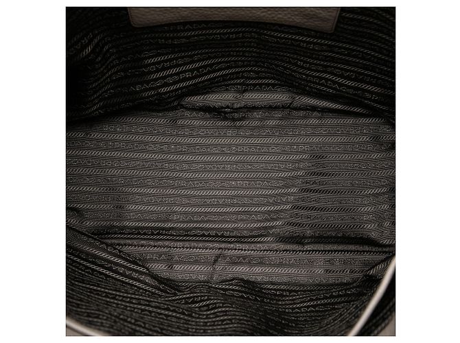 Tote Prada Gray Vitello Daino con zip laterale Marrone Grigio antracite - vista 4