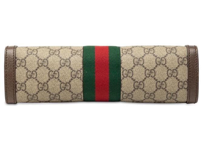 Gucci Beige Small GG Supreme Web Ophidia Chain Crossbody - vista 3