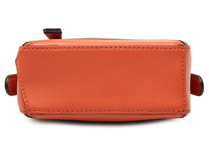 Borsa Puzzle Nano LOEWE in vitello arancione - vista 3