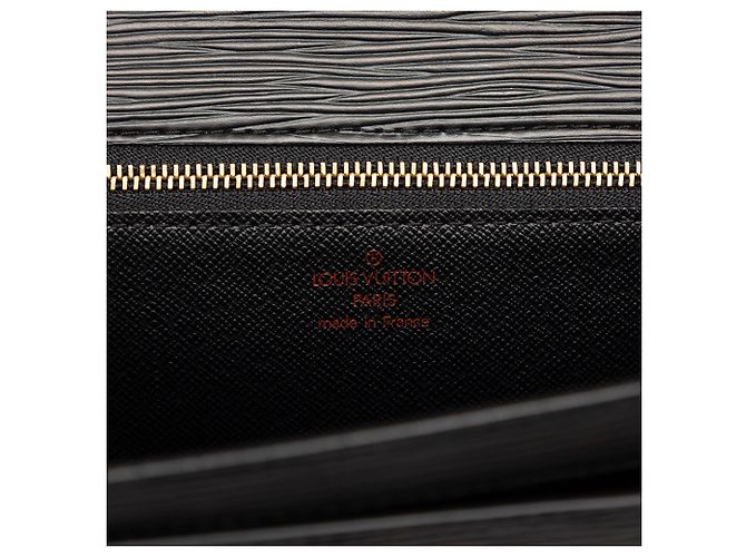 Louis Vuitton Black Epi Pochette Sellier Dragonne Nero - vista 5
