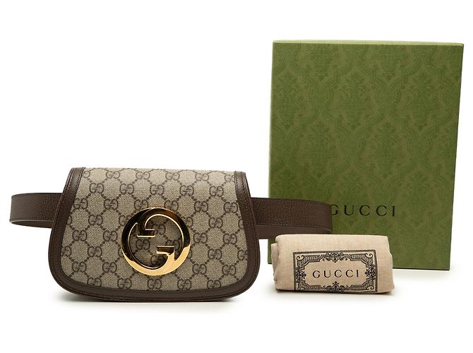 Borsa cintura Gucci Beige GG Supreme Blondie - vista 7