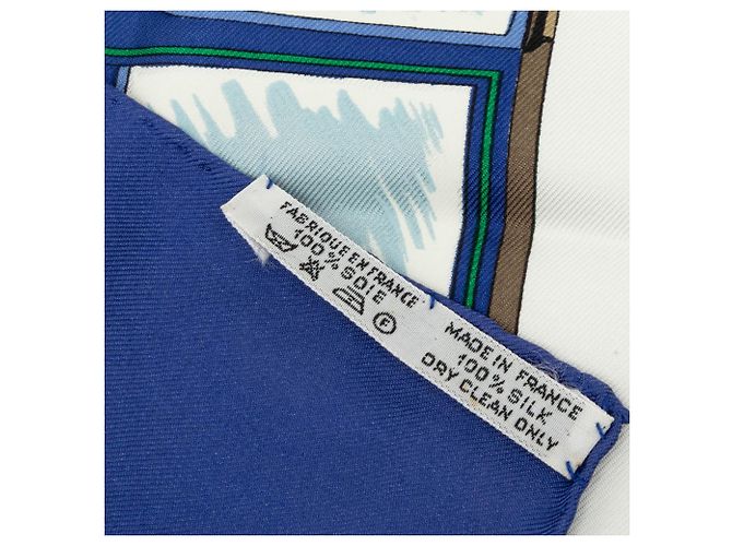 Foulard di seta Hermès White Les Voitures a Transformation 90 Bianco - vista 5