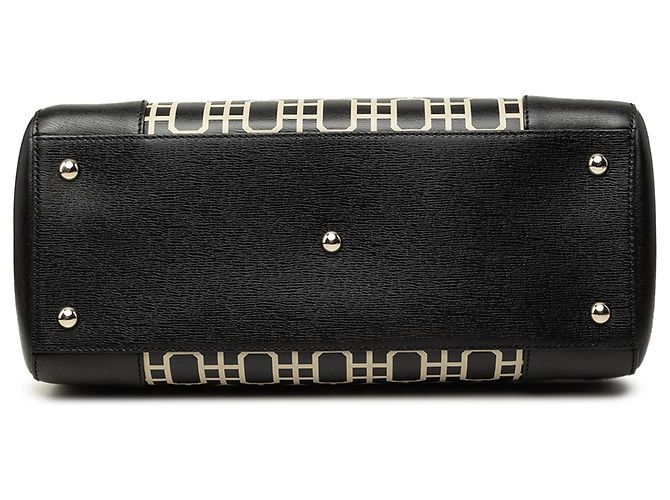 Bamboo Gucci Medium Satchel aus bedrucktem Kalbsleder in Schwarz mit Bambusgriff - Ansicht 3