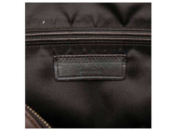Autre Marque mala Saint Laurent Muse em couro marrom Large com acabamento trançado - vista 5