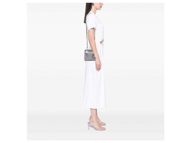 Autre Marque Mini Lady Dior in raso grigio con motivo Cannage e cristalli Marrone - vista 6