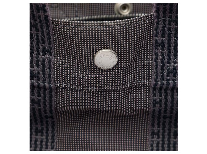 Hermès Gray Canvas Herline PM Marrom - vista 5