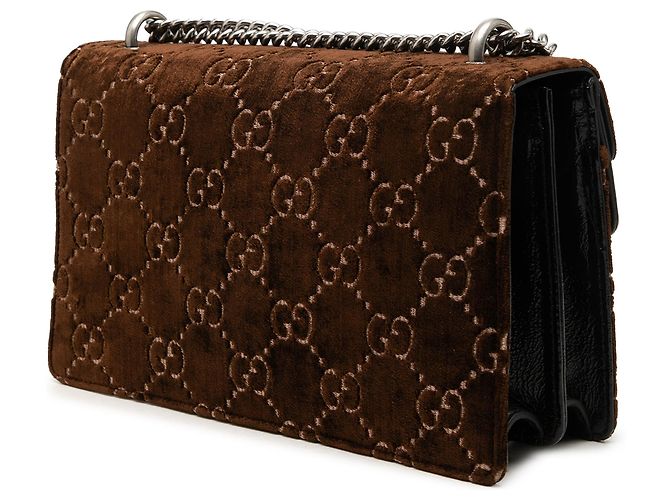Borsa a tracolla Dionysus in velluto GG marrone Medium di Gucci - vista 2