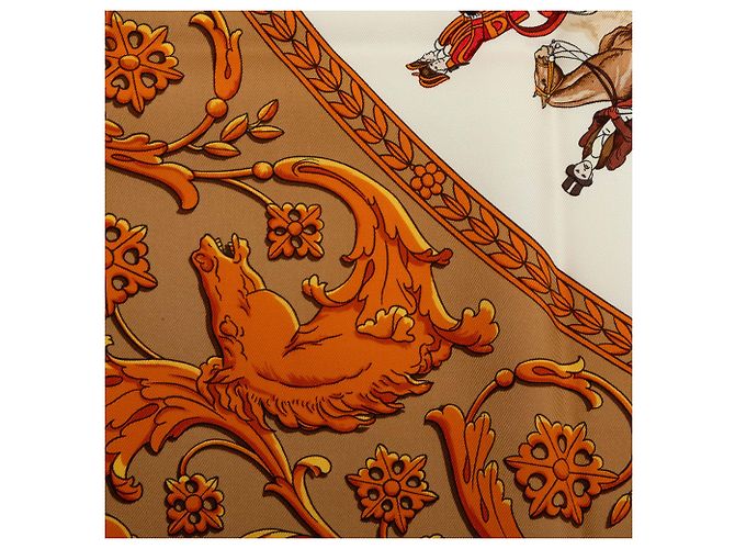Pañuelo de seda Hermès White La Promenade de Longchamps 90 Blanco - vista 3