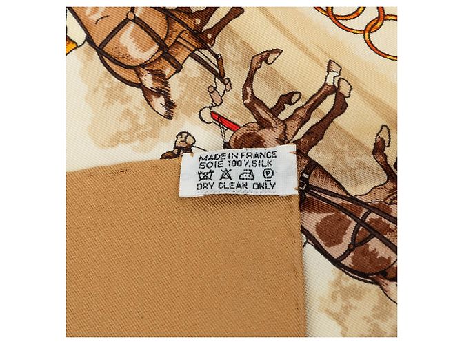 Pañuelo de seda Hermès White La Promenade de Longchamps 90 Blanco - vista 7