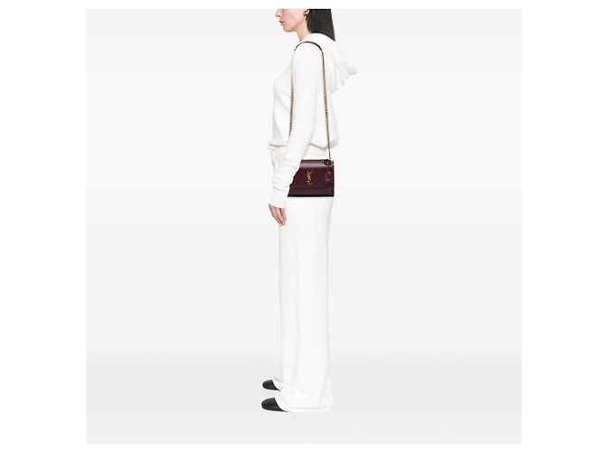 Autre Marque Saint Laurent Red Medium Calfskin Monogram Sunset Crossbody Rosso Bordò - vista 6