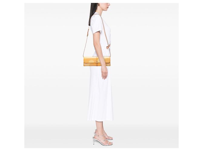 Louis Vuitton Yellow Monogram Vernis Fleurs Pochette Amarillo - vista 7