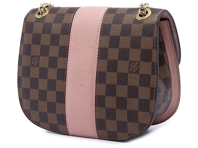 Louis Vuitton Brown Damier Ebene Cuir Taurillon Wight Castaño - vista 2