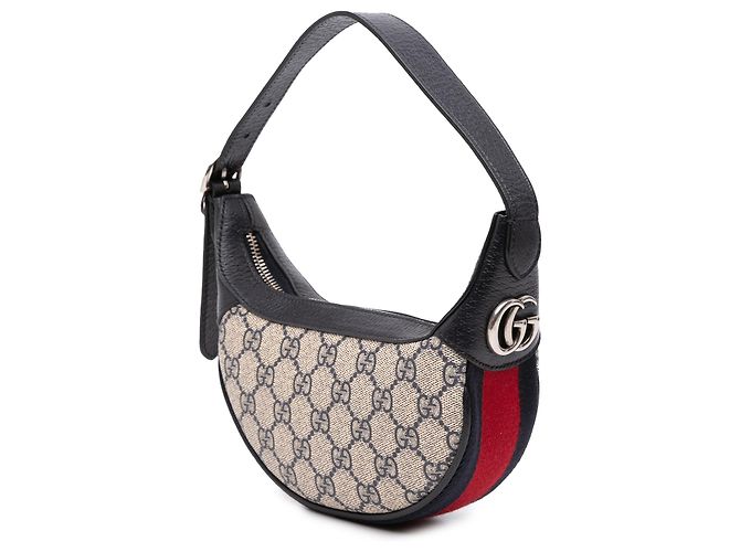 Borsa a tracolla Gucci Mini GG Supreme Web Ophidia Beige - vista 2