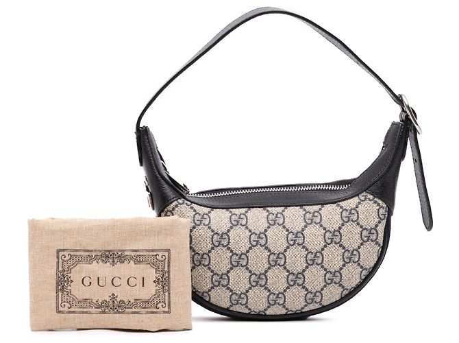 Borsa a tracolla Gucci Mini GG Supreme Web Ophidia Beige - vista 8