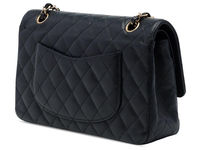 Chanel Black Medium Classic Caviar Double Flap Nero - vista 2