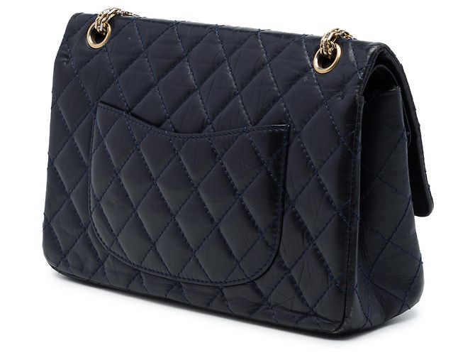 Chanel Blue Quilted Aged Calfskin Reissue 2.55 Double Flap 226 Blu navy - vista 2