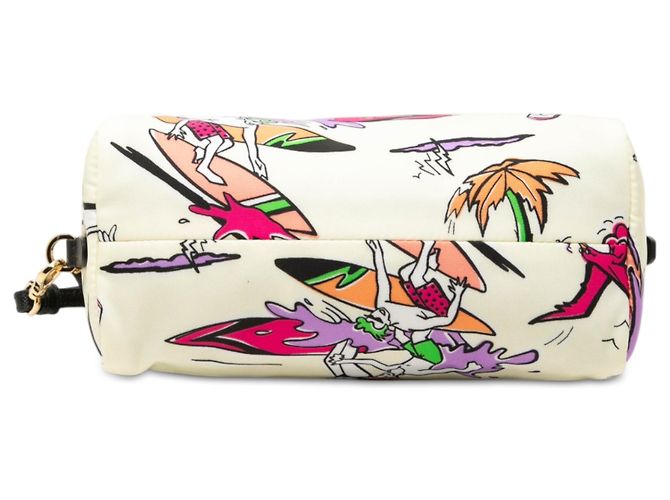 Necessaire Prada em Tessuto Stampato Surf branco Cru - vista 3