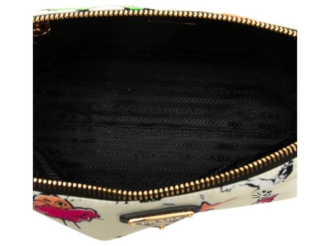 Necessaire Prada em Tessuto Stampato Surf branco Cru - vista 4