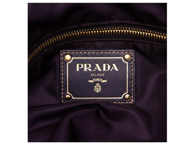 Bolso Tote Prada de Tessuto con Ribetes de Saffiano Morado Púrpura - vista 5