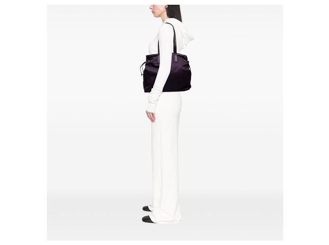 Bolso Tote Prada de Tessuto con Ribetes de Saffiano Morado Púrpura - vista 6
