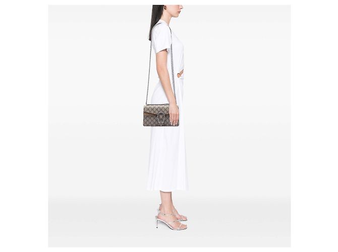 Gucci Beige Medium GG Supreme Dionysus Crossbody - vista 6