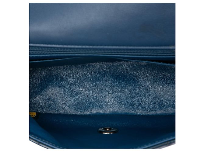 Chanel Blue Mini Rectangular Classic Patent Single Flap Blau Dunkelblau - Ansicht 4