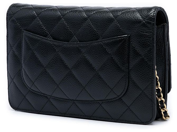 Chanel Black CC Quilted Caviar Wallet on Chain Schwarz - Ansicht 2