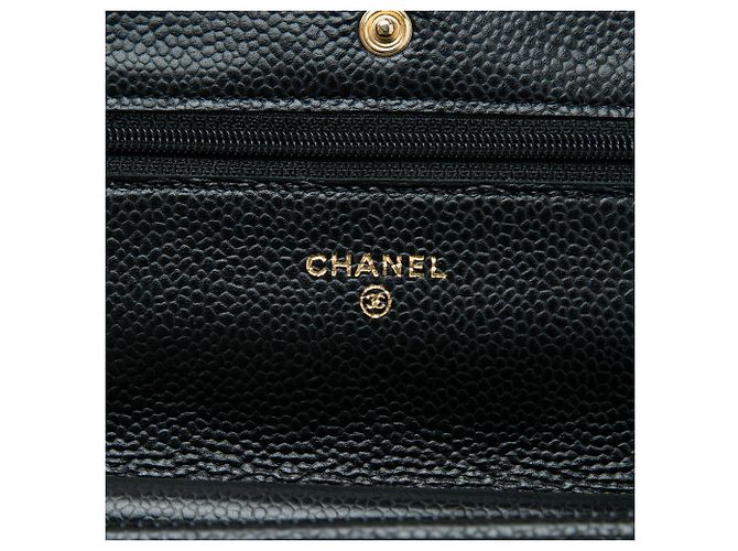 Chanel Black CC Quilted Caviar Wallet on Chain Schwarz - Ansicht 5