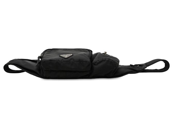 Bolso riñera Prada en Tessuto negro con múltiples bolsillos - vista 3
