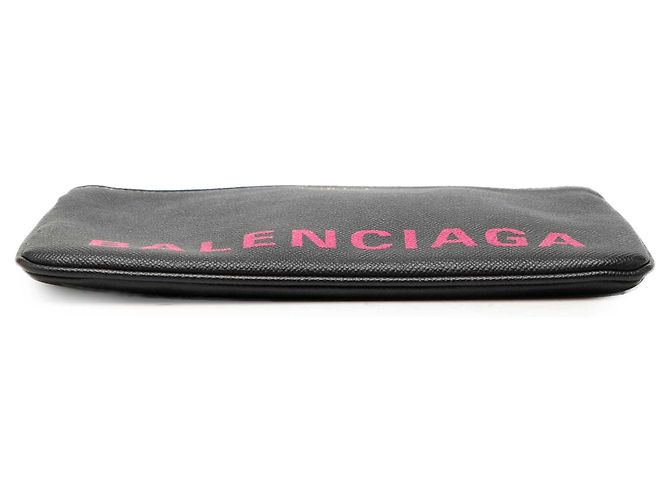 Balenciaga Pochette Ville Logo in pelle nera M Nero - vista 3