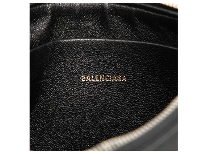 Balenciaga Pochette Ville Logo in pelle nera M Nero - vista 5
