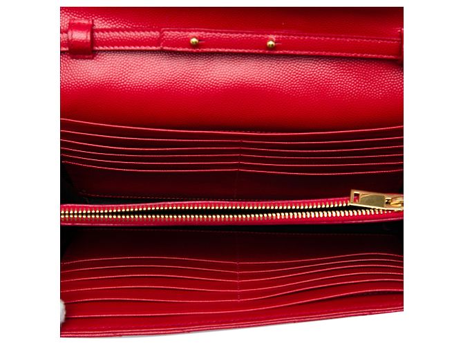Autre Marque Carteira de corrente envelope Saint Laurent Red Grain De Poudre Cassandre Vermelho - vista 4