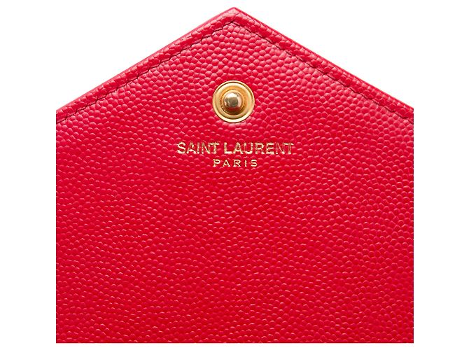 Autre Marque Carteira de corrente envelope Saint Laurent Red Grain De Poudre Cassandre Vermelho - vista 5
