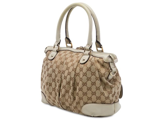 Borsa Satchel Gucci Beige GG Canvas Sukey - vista 2