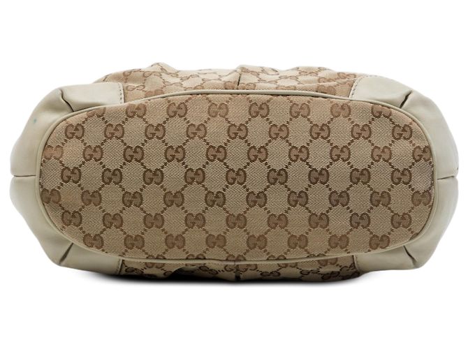 Borsa Satchel Gucci Beige GG Canvas Sukey - vista 3