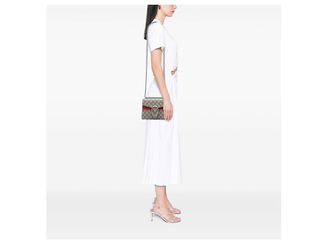 Gucci Beige Small GG Supreme Dionysus Crossbody - vista 5