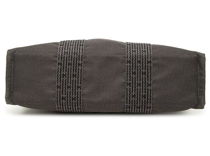 Hermès Gray Canvas Herline PM Brown Dark grey - view 3