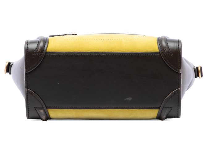 Céline Celine Yellow Nano Tricolor Leather Luggage Tote Giallo - vista 3