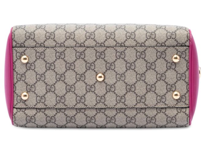 Borsa Satchel Gucci Beige Small GG Supreme - vista 3