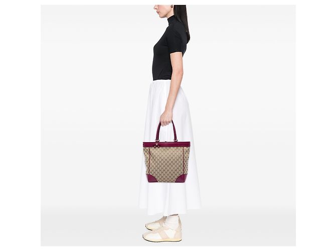 Gucci Mayfair Tote aus beigem GG Canvas - Ansicht 5