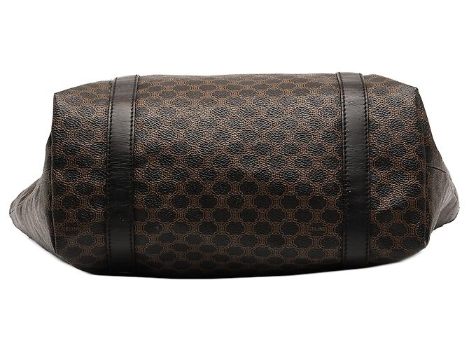 Céline Bolso Tote Celine Brown Macadam Coated Canvas Castaño Marrón oscuro - vista 3