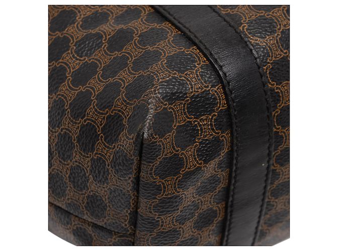 Céline Bolso Tote Celine Brown Macadam Coated Canvas Castaño Marrón oscuro - vista 6