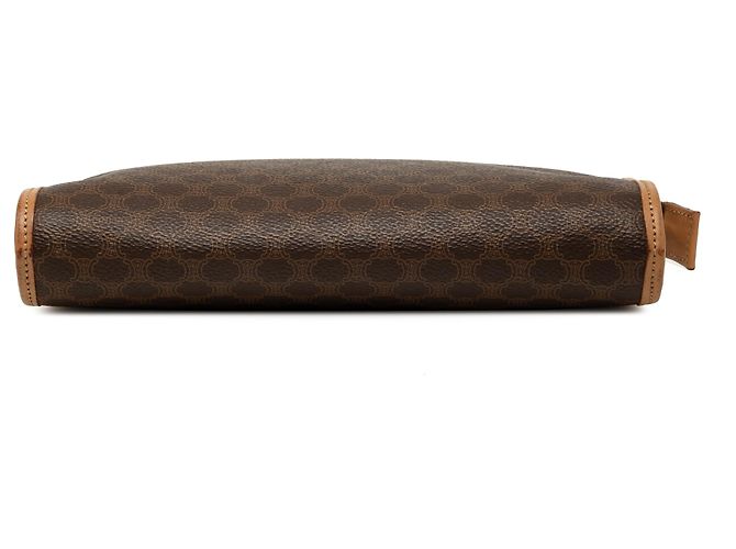 Céline Clutch Celine Brown Macadam Coated Canvas Marrone - vista 3