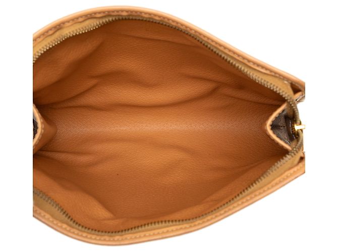 Céline Clutch Celine Brown Macadam Coated Canvas Marrone - vista 4