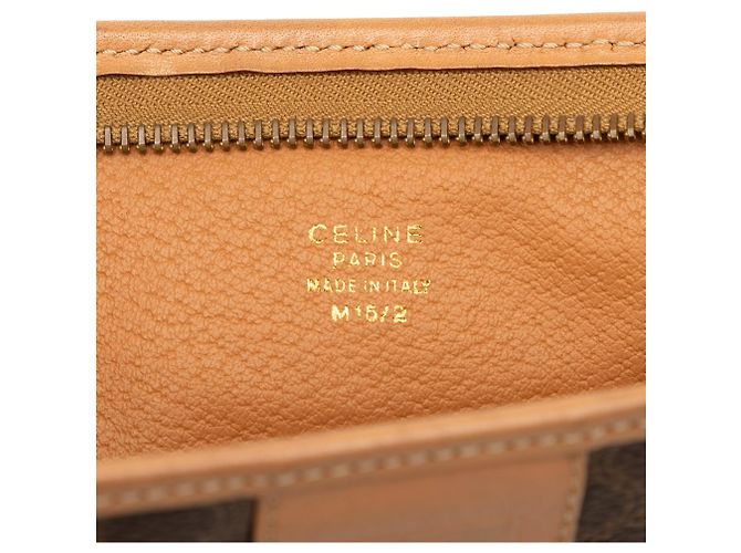 Céline Clutch Celine Brown Macadam Coated Canvas Marrone - vista 5