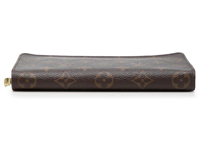 Louis Vuitton Brown Monogram Porte Monnaie Zippy Long Wallet Castaño - vista 3