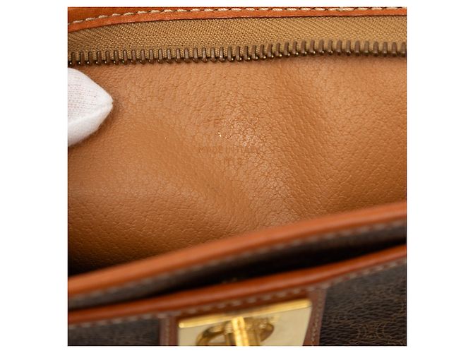 Céline Clutch Celine Brown Macadam Coated Canvas Marrom - vista 5