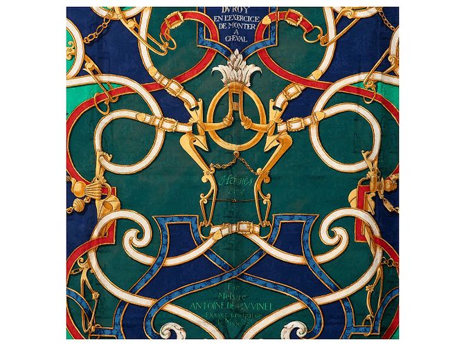 Hermès Green Par Mefsire Antoine De Plvvinel Seidentuch 90 Grün - Ansicht 7