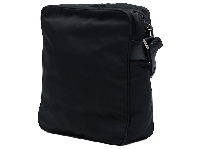 Prada Crossbody-Tasche aus schwarzem Tessuto mit Reißverschluss - Ansicht 2